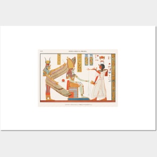 Painting of a scene from the tomb of Ramses IV, book plate from Champollion Posters and Art